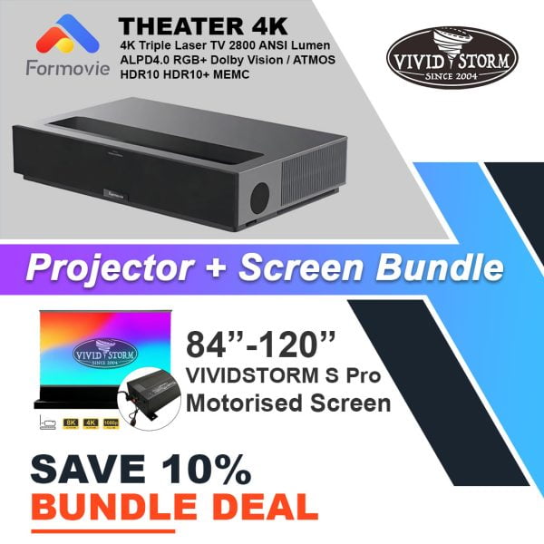 Formovie Theater 4K UST Projector + VIVIDSTORM S Pro Screen Bundle Deal