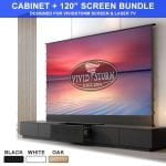 VIVIDSTORM Motorised Laser TV Cabinet Monte Carlo + Floor Rising S Pro Screen Bundle Deal