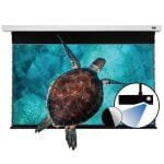 VIVIDSTORM PRO A Slimline Motorised Drop Down Projector Screen for Ceiling Mounted UST Laser Projectors