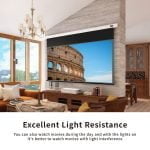 VIVIDSTORM PRO P Slimline Motorised Drop Down Projector Screen for UST Laser Projectors with Acoustic Transparency - Image 8