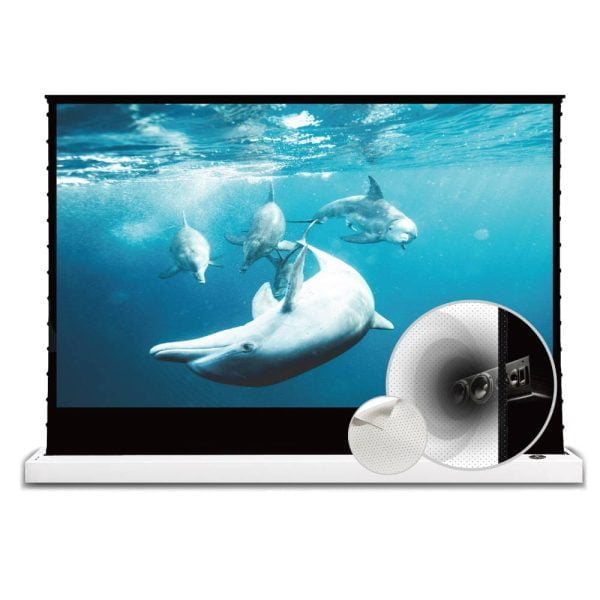 VIVIDSTORM S White Cinema P Motorised Floor Rising Projector Screen for Standard Throw Projectors with Acoustic Transparency