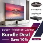 Formovie Theater 4K Projector + VIVIDSTORM S Pro CLR Screen + Laser TV Cabinet Bundle Deal