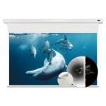 VIVIDSTORM Slimline P Motorised Drop Down Projector Screen with White Cinema Material with Acoustic Transparency (For Normal Projectors) - Image 2