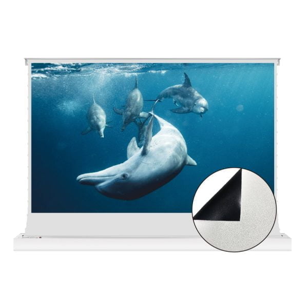 VIVIDSTORM S White Cinema Motorised Floor Rising Projector Screen for Standard Throw Projectors