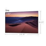 AWOL Vision CineContrast Fixed Frame Soft Gray Projector Screen - 135 inch size dimensions