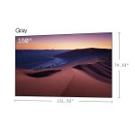 AWOL Vision CineContrast Fixed Frame Soft Gray Projector Screen - 150 inch size dimensions